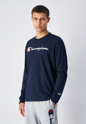 Champion, CREWNECK SCRIPT SHOP - Long sleeved top - dark blue