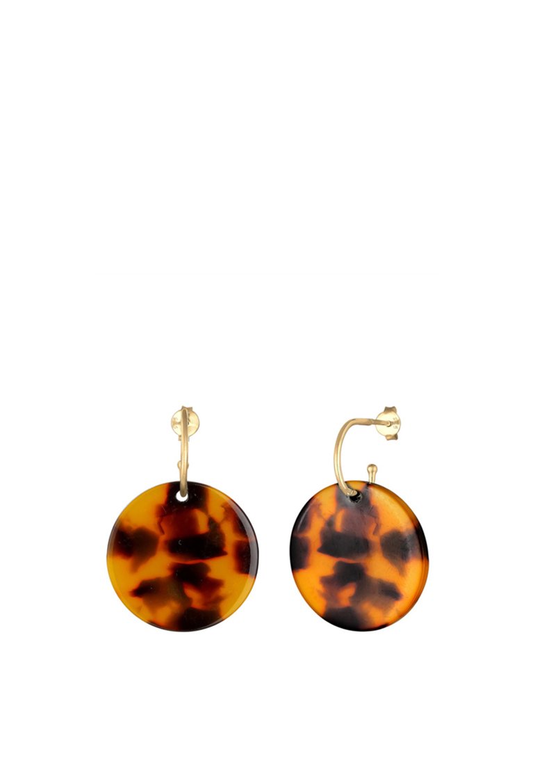 Boucles D'Oreilles Fantaisie Dorées Ovale - Imprimé Léopard - Puces Acier Inoxydable