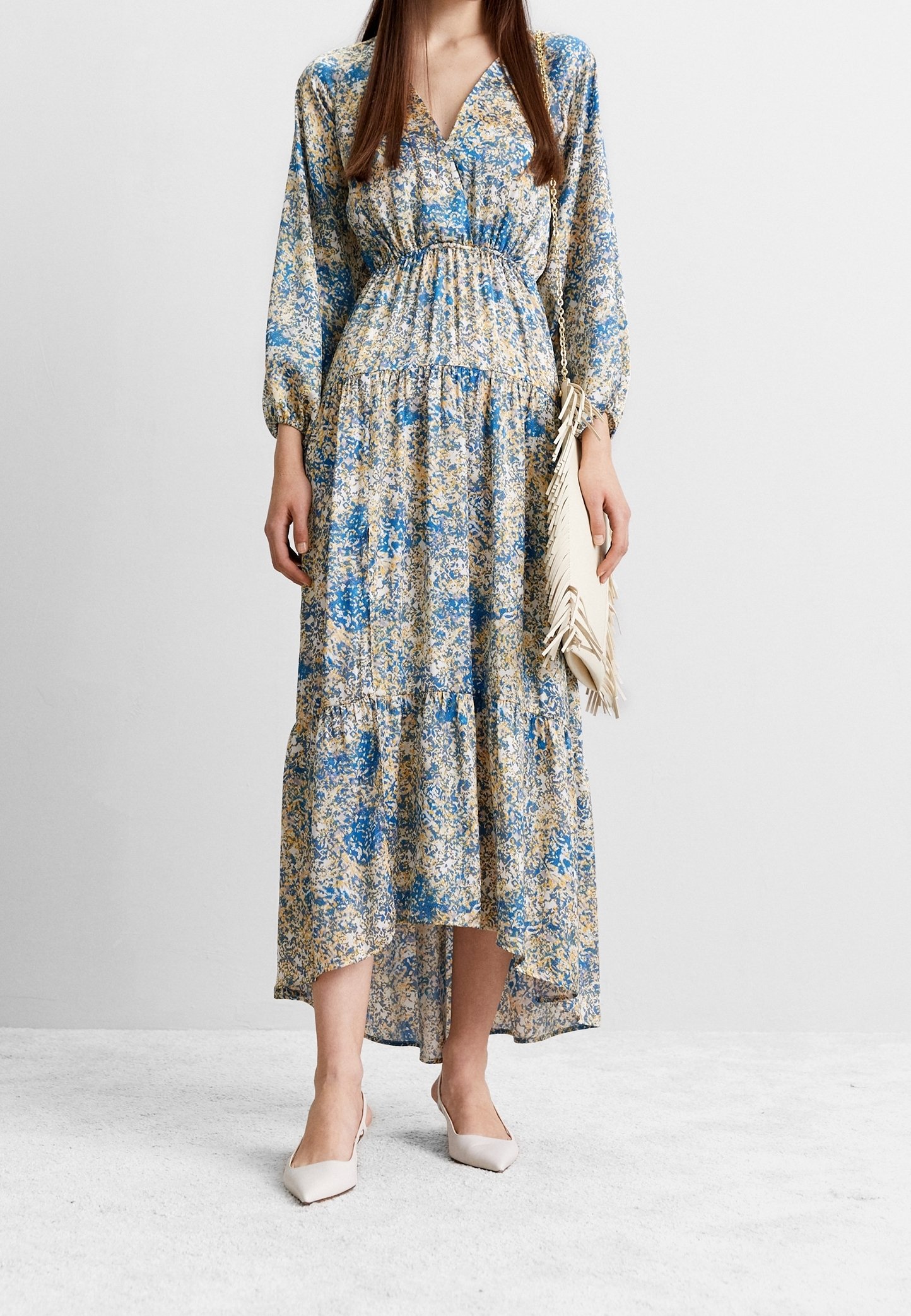 maje white and blue dress Bec & Bridge Kailani Asym Dress in Dolphin Blue