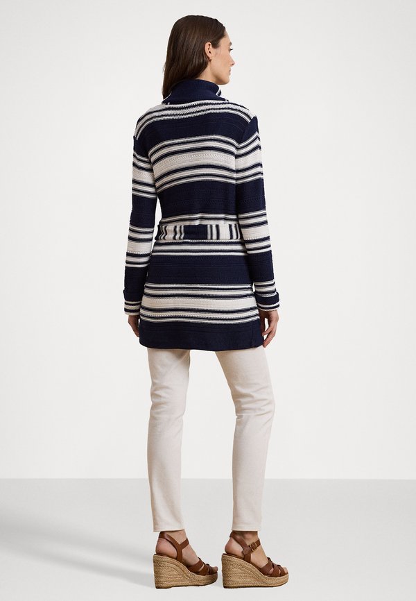 STRIPED BELTED COTTON BLEND CARDIGAN - Cardigan2