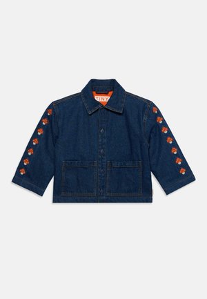 TINYCOTTONS, MINI MUSHROOMS EMBROIDERED JACKET - Giacca di jeans - denim dark wash