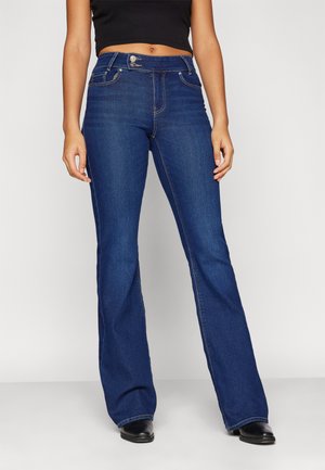 ONLY ONLPAOLA FLARED - Bootcut jeans - dark blue denim