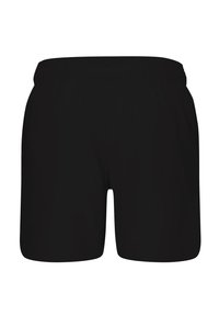 Fekete sportnadrág, elasztikus derékkal, könnyű anyagból készült. A dizájn egyszerű, nincs rajta további minta vagy részlet.