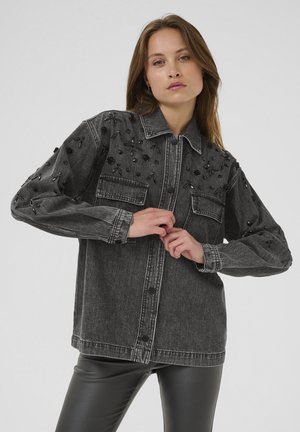 Kaffe JAIDEN - Denim jacket - dark grey washed denim