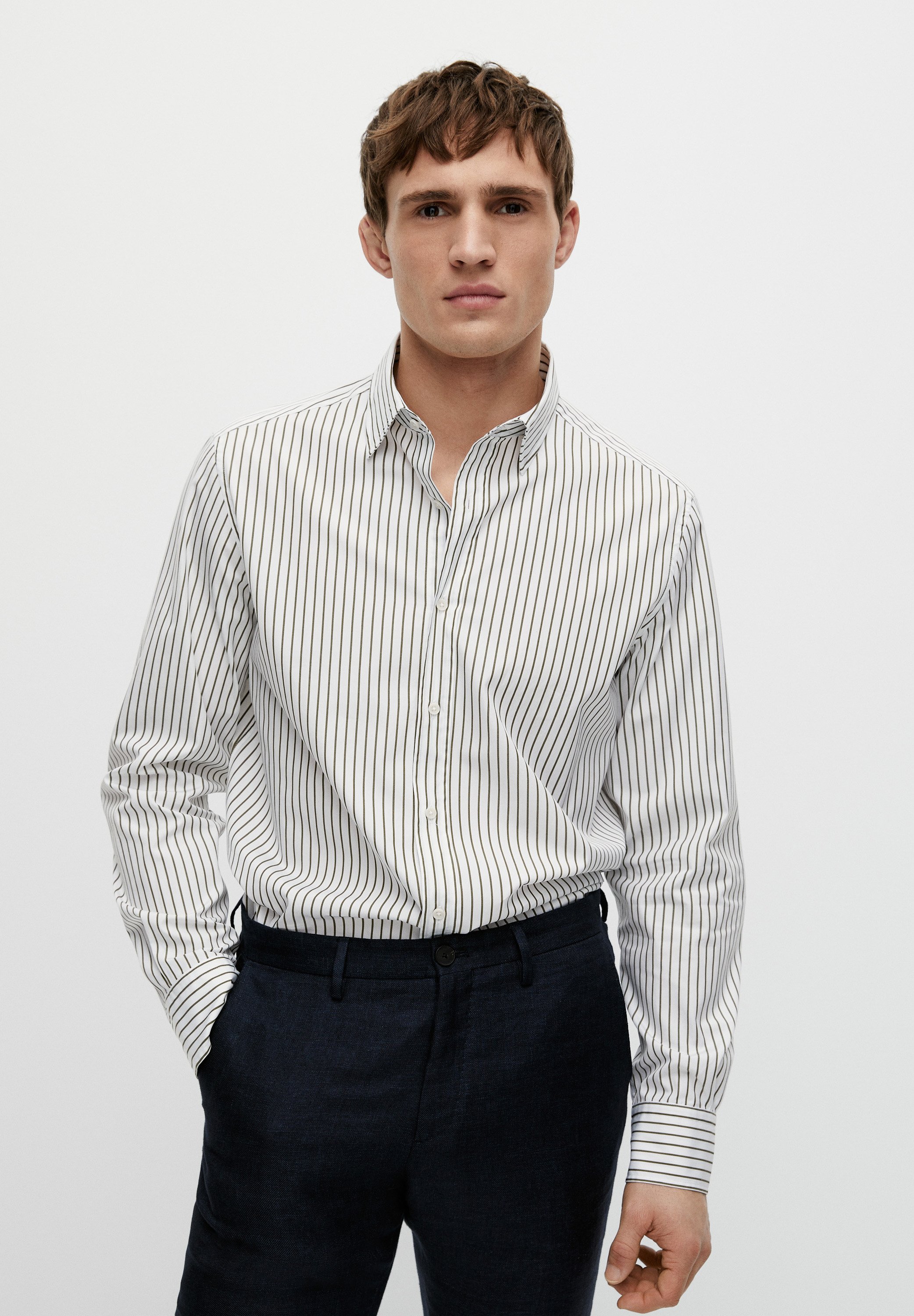 Bläck Formal shirt - greige stripe/grey 