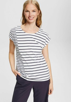 MIT STREIFENMUSTER - Print T-shirt - new white