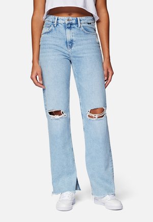 BARCELONA SLIT - Straight leg jeans - lt ripped denim