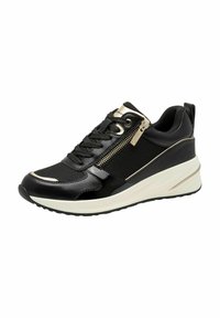 Tamaris Sneaker low black gold/schwarz-metallic Zalando