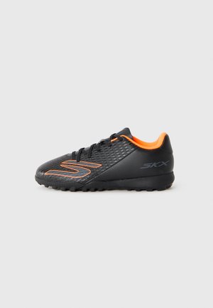 Sneakers laag - black synthetic/orange trim