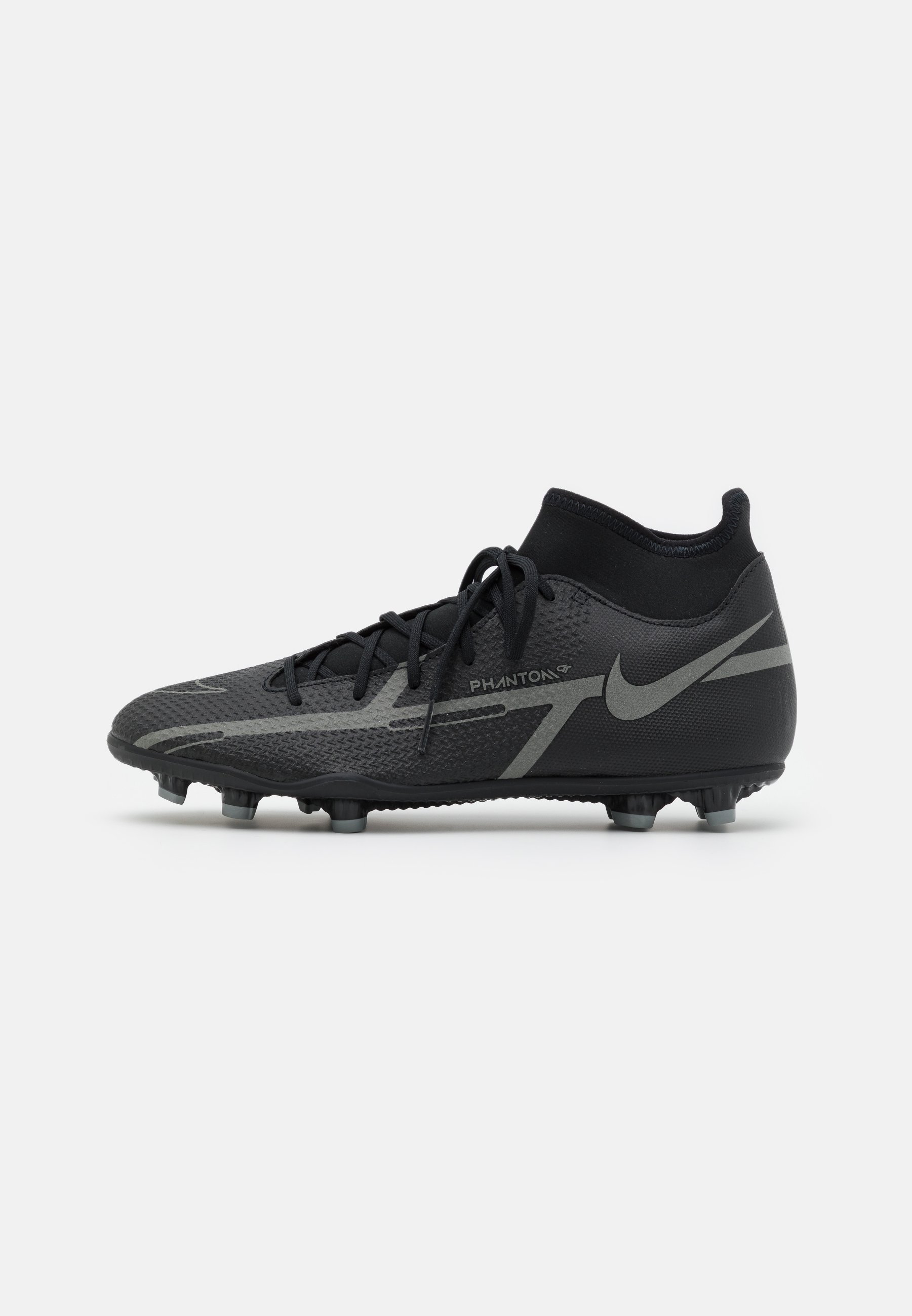 Nike Performance PHANTOM CLUB DYNAMIC FIT FG/MG - Fußballschuh Multinocken  - black/iron grey/metallic bomber grey/schwarz - Zalando.de