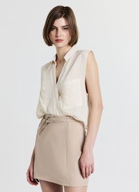 Calliope SMANICATA RIGHE IN RILIEVO - Veste sans manches - ecru chiaro