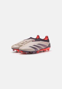 adidas Performance PREDATOR ELITE LACELESS FIRM GROUND - Jalkapallokengät kiinteälle alustalle - platin metallic/aurora black/carbon