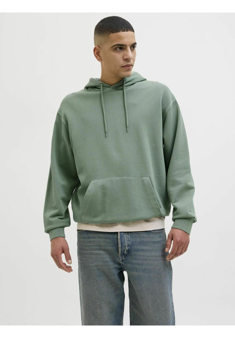 Jack & Jones JJECHARGE Faded Sweat Zip Hood NOOS, Silver Sage, M