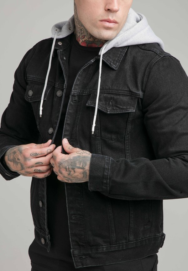 JACKET WITH DETACHABLE HOOD - Denim jacket2