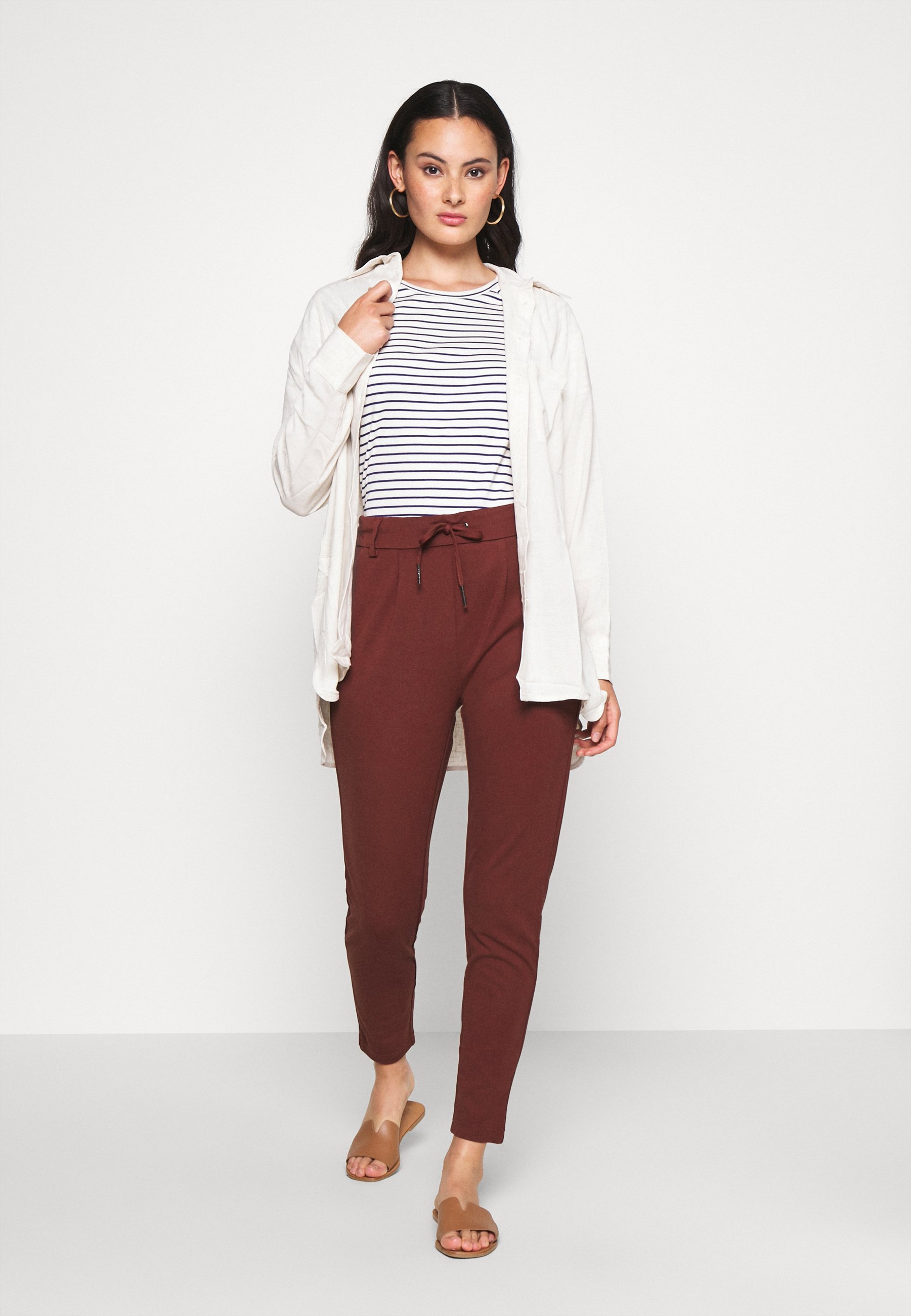 ONLY ONLPOPTRASH LIFE EASY COL PNT NOOS - Broek - fired brick/donkerrood -  Zalando.nl