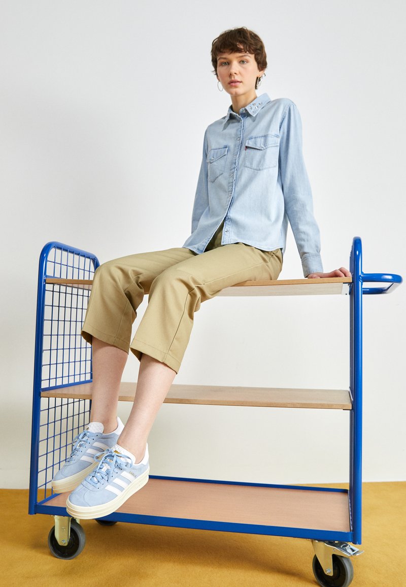 adidas Originals GAZELLE BOLD - Trainers - clear sky/footwear white/gold  metallic/blue - Zalando.ie