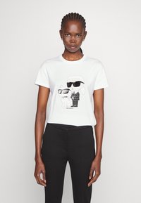 KARL LAGERFELD IKON KARL & CHOUPETTE - Triko s potiskem - white