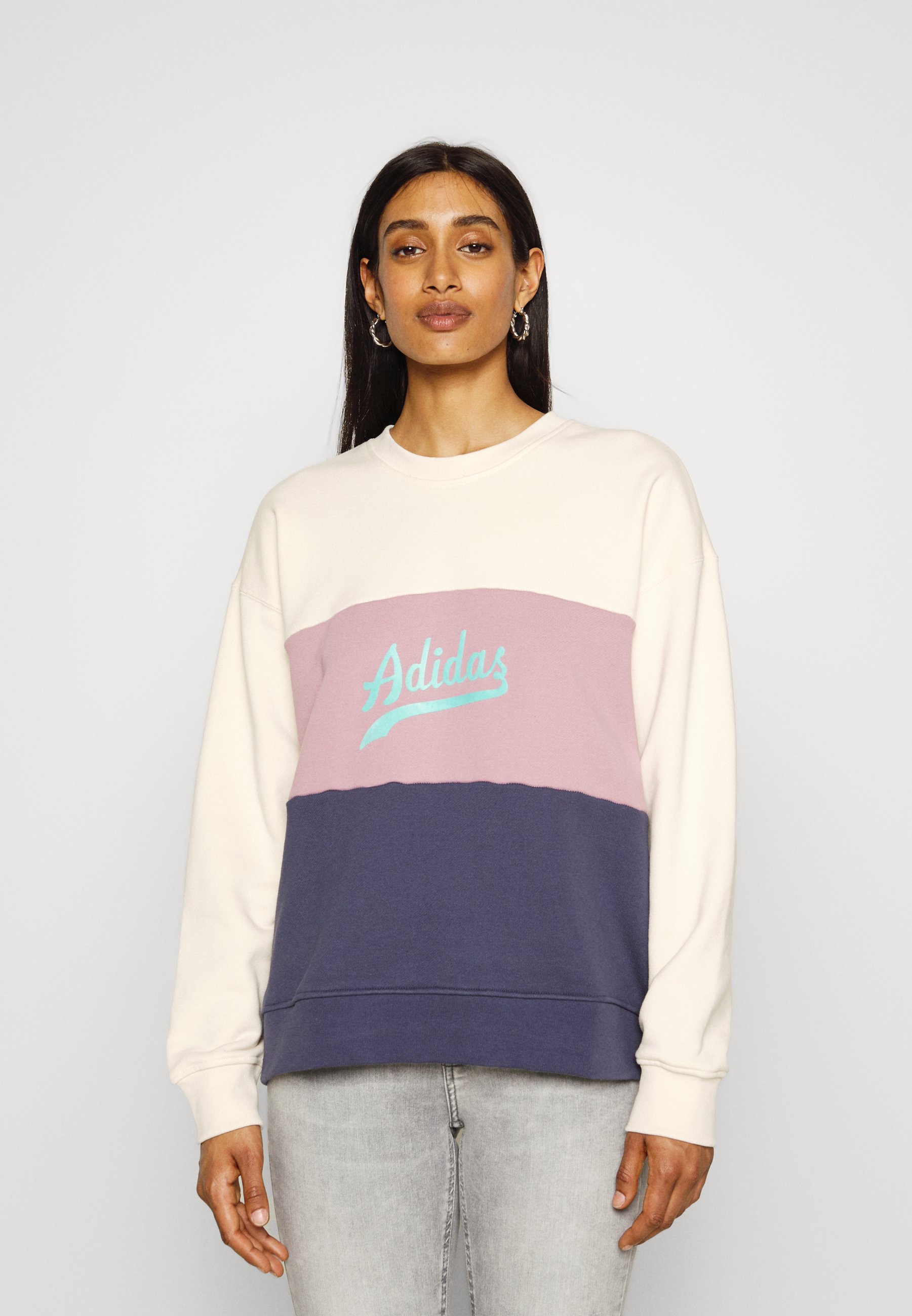 adidas Originals SWEATER - Sweatshirt - white/shadow navy/multi-coloured -  Zalando.co.uk
