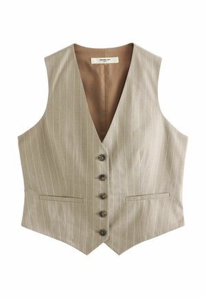 STRIPED-REGULAR FIT - Vestă - mottled beige