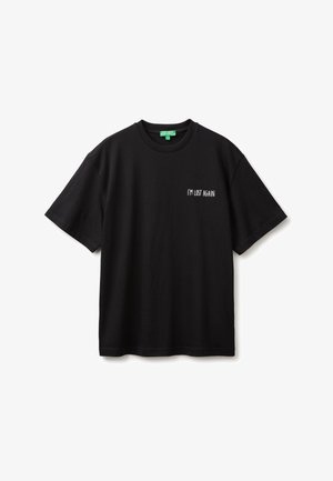 United Colors of Benetton, T-shirt con stampa - mottled black