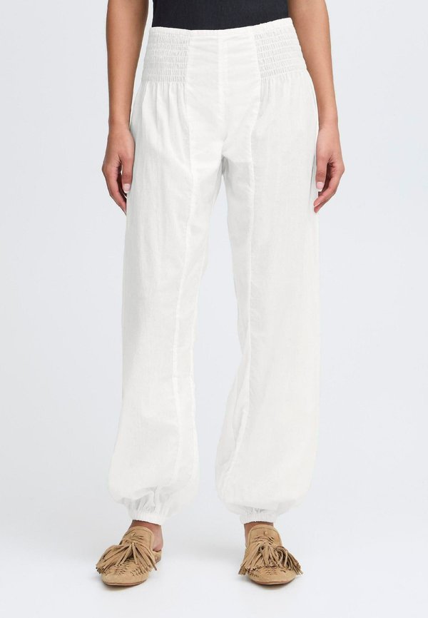 JILL WIDE - Trousers - blanc de blanc