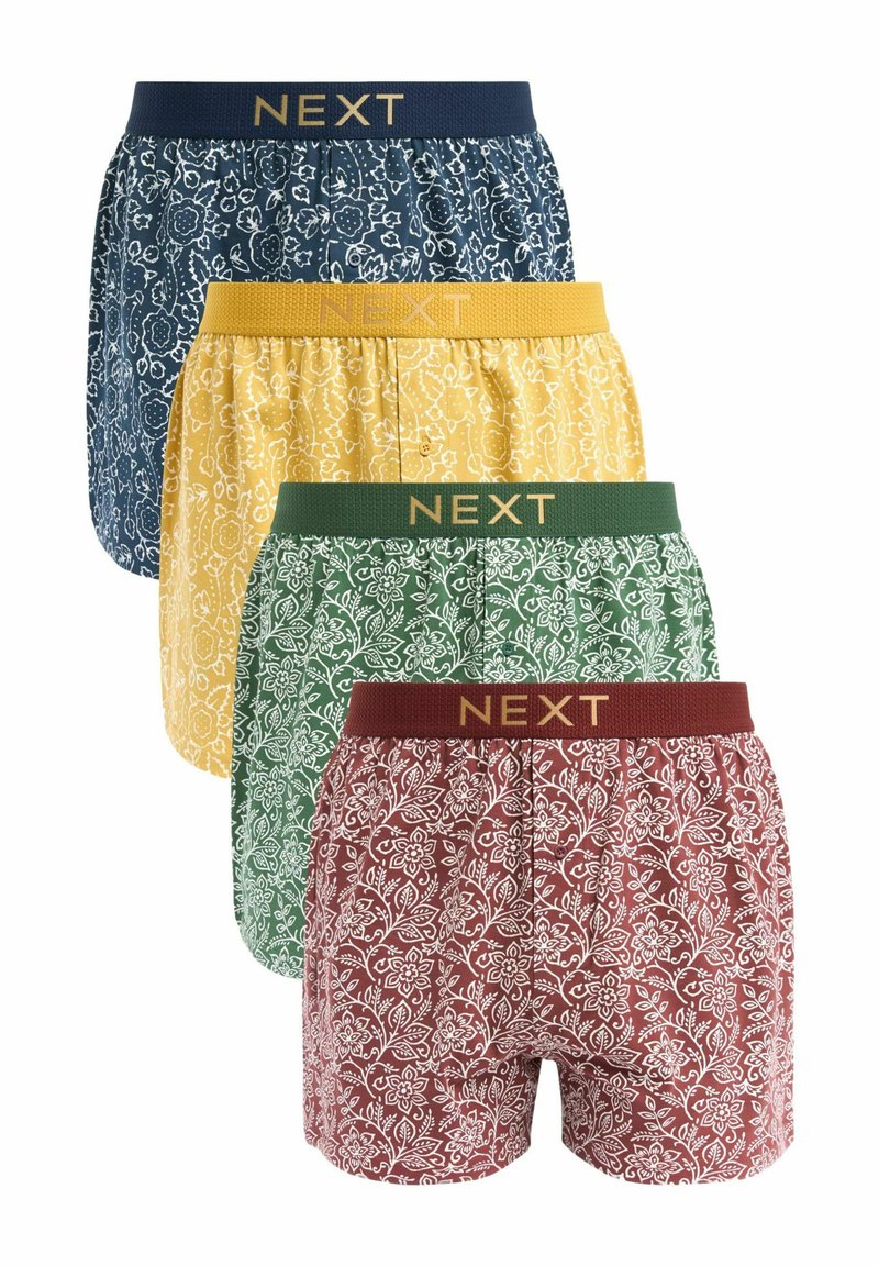 Next 4-PACK - Široke boksarice - blue green floral pattern