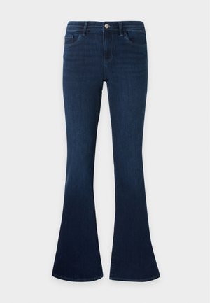 ONLY, ONLLINEA MID WAIST - Flared jeans - blue black denim