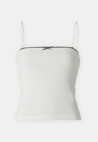 Gina Tricot BOW STRAP SINGLET - Felső - offwhite