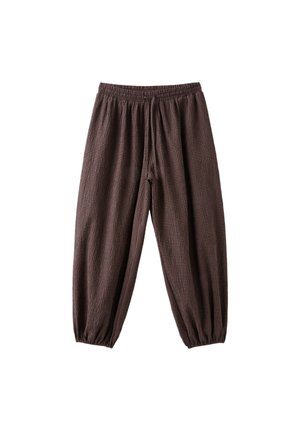 Stradivarius, BALLOON CHECK TROUSERS - Pantalon classique - dark brown