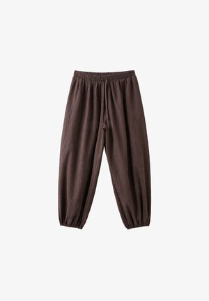 Stradivarius, BALLOON CHECK TROUSERS - Pantalon classique - dark brown