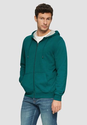 MIT KAPUZE UND LOGO - Zip-up sweatshirt - petrol