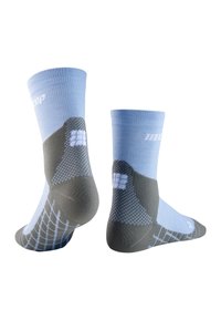 CEP LIGHT MERINO HIKING COMPRESSION SOCKS MID CUT MEN - MADE IN GERMANY - Calze - light blue