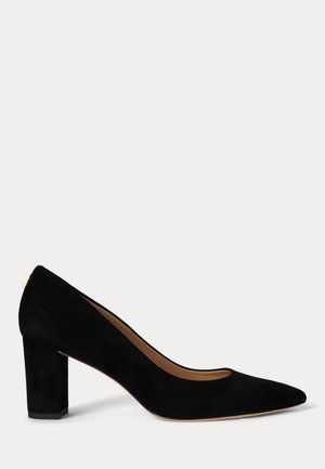 Lauren Ralph Lauren, LANETTE SUEDE BLOCK HEEL PUMP - Klasické lodičky - black