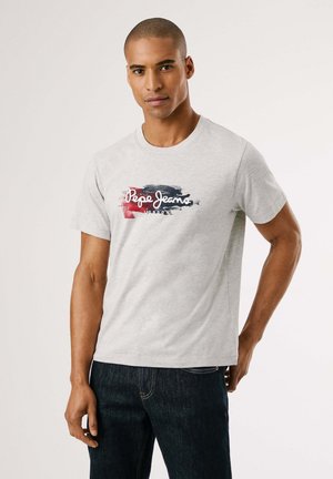 Pepe Jeans TREY TEE - Camiseta estampada - light grey marl
