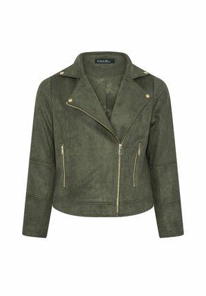 Evans, PLUS SIZE JACKETS - Chaqueta de cuero sintético - khaki