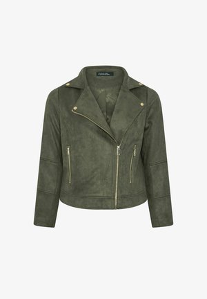 Evans, PLUS SIZE JACKETS - Chaqueta de cuero sintético - khaki