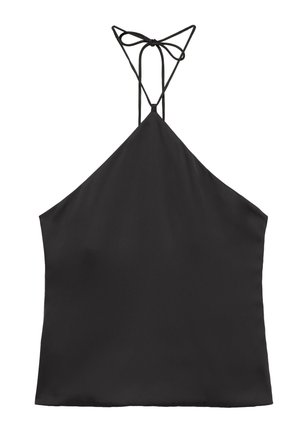 PULL&BEAR, SATIN HALTER - TOP - Débardeur - black