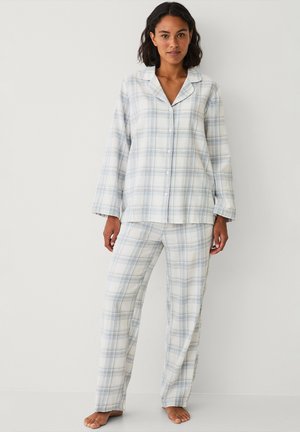 SET - Pyjama - blau-weiß kariert