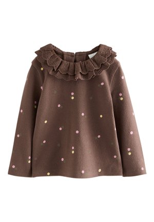 Next REGULAR FIT - COLLAR - Pitkähihainen paita - chocolate brown