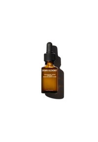 Brown glass dropper bottle with a black dropper cap. Label reads "GROWN ALCHEMIST SKIN RENEWAL SERUM," 25 ml capacity, minimalist design.