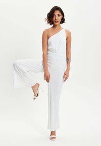 Liquorish SEQUIN ONE SHOULDER  - Jumpsuit - white