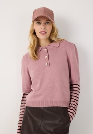 More & More, MORE & MORE KURZES 1/2 ARM-STRICKPOLO, ZIERKNÖPFE - Polo shirt - mellow rose