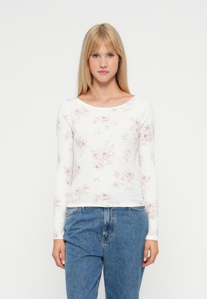 SLASH NECK  - Top s dlouhým rukávem - white
