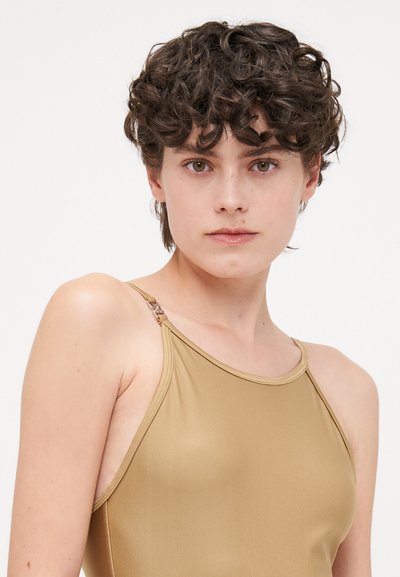 Filippa K DEEP BACK SHIMMER SWIMSUIT - Swimsuit - canvas beige