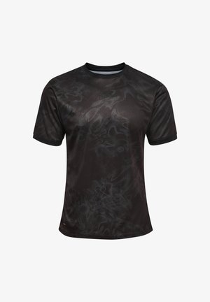 Hummel, HUMMEL HMLBLAZE CLUB 26 GRAPHIC TEE UNISEX - T-shirts print - black asphalt