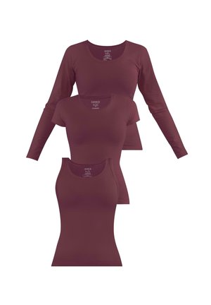 3-ER SET - T-Shirt basic - burgund