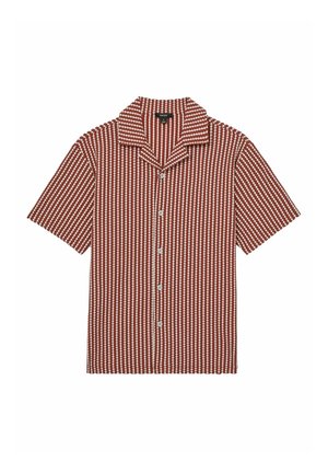Reiss REGULAR FIT - TOWER TEXTURED-CUBAN-COLLAR - Cămașă - rust red white