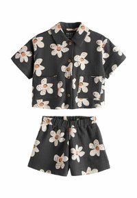 Next SHORT SLEEVE SET - REGULAR FIT - Kratke hlače - black  white flowers