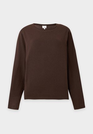 ONLY Carmakoma, CARLOYAL O NECK PULLOVER - Πουλόβερ - chocolate torte