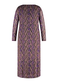 Samoon MIDI MIT SEITLICHER DRAPIERUNG - Freizeitkleid - caramel gemustert